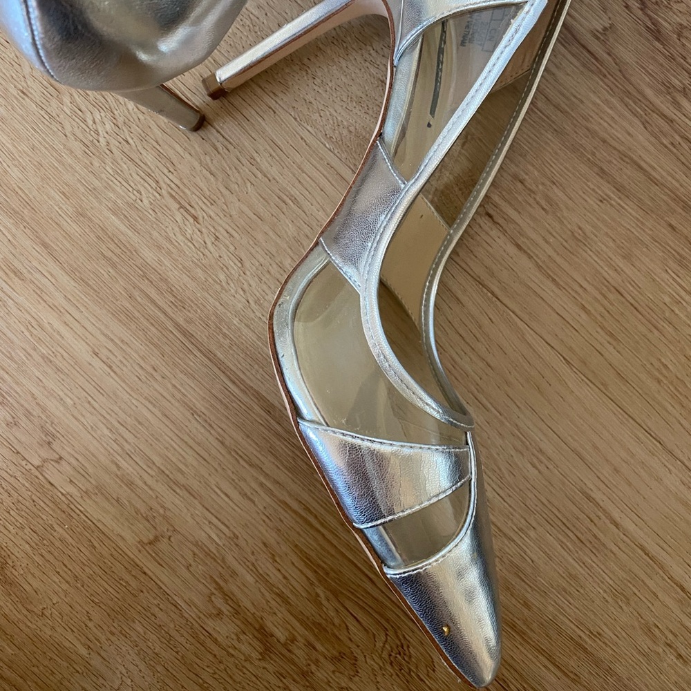 Zara Basic Silver Heels - image 8